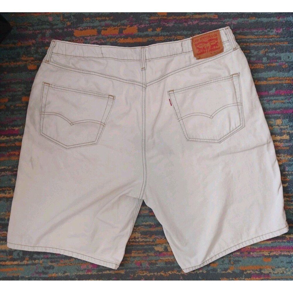 Levi's Jean Shorts Mens 40 Jorts Relaxed Faded Lt. Blue White Skater Grunge Y2K